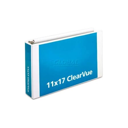 Cardinal Brands Cardinal Tabloid ClearVue Slant-D Ring Binder, 3" Capacity, 11 x 17, White 22142